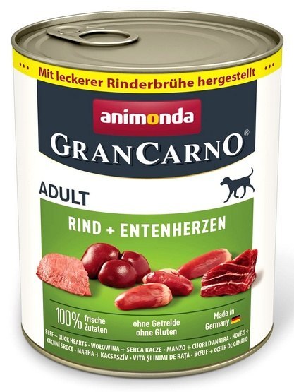Animonda GranCarno Original Adult Rind Entenherzen Wołowina + Serca kacze puszka 800g Animonda GranCarno Original Adult Rind Entenherzen Wołowina + Serca kacze puszka 800g