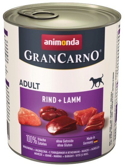 Animonda GranCarno Original Adult Rind Lamm Wołowina + Jagnięcina puszka 800g Animonda GranCarno Original Adult Rind Lamm Wołowina + Jagnięcina puszka 800g