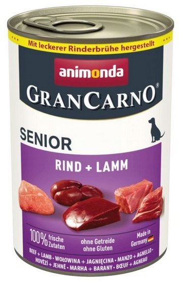 Animonda GranCarno Original Senior Rind Lamm Wołowina + Jagnięcina puszka 400g Animonda GranCarno Original Senior Rind Lamm Wołowina + Jagnięcina puszka 400g