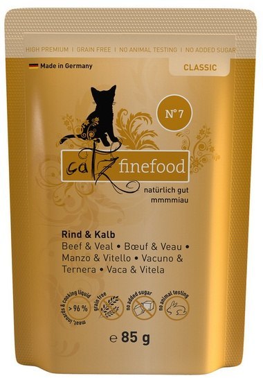 Catz Finefood Classic N.07 Wołowina i cielęcina saszetka 85g Catz Finefood Classic N.07 Wołowina i cielęcina saszetka 85g