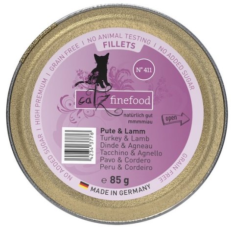 Catz Finefood Filety N.411 Indyk/Jagnięcina tacka 85g Catz Finefood Filety N.411 Indyk/Jagnięcina tacka 85g