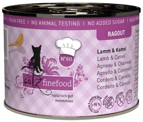 Catz Finefood Ragout N.611 Jagnięcina i Wielbłąd puszka 190g Catz Finefood Ragout N.611 Jagnięcina i Wielbłąd puszka 190g