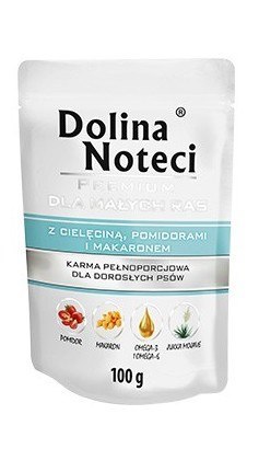 Dolina Noteci Premium Pies Cielęcina, pomidory i makaron saszetka 100g Dolina Noteci Premium Pies Cielęcina, pomidory i makaron saszetka 100g
