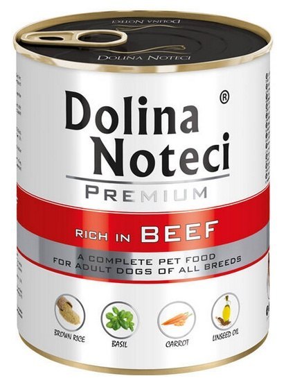 Dolina Noteci Premium Pies Wołowina puszka 800g Dolina Noteci Premium Pies Wołowina puszka 800g