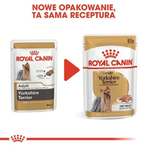 Royal Canin Yorkshire Terrier Adult karma mokra - pasztet, dla psów dorosłych rasy yorkshire terrier saszetka 85g Royal Canin Yorkshire Terrier Adult karma mokra - pasztet, dla psów dorosłych rasy yorkshire terrier saszetka 85g