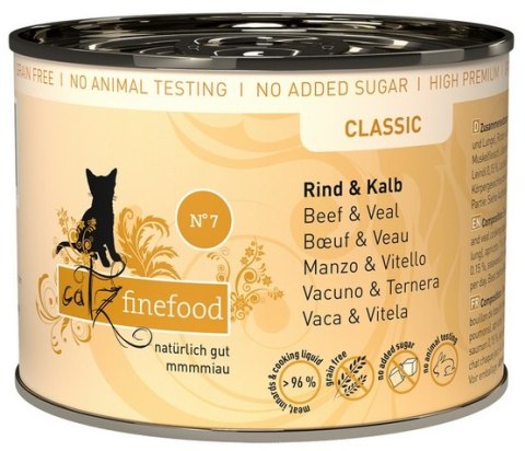 Catz Finefood Classic N.07 Wołowina i cielęcina puszka 200g Catz Finefood Classic N.07 Wołowina i cielęcina puszka 200g