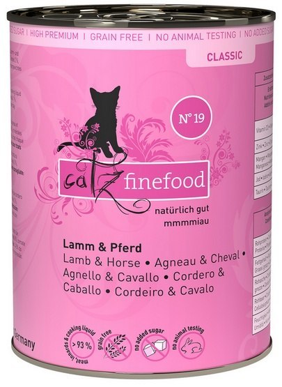 Catz Finefood Classic N.19 Jagnięcina i Konina puszka 400g Catz Finefood Classic N.19 Jagnięcina i Konina puszka 400g