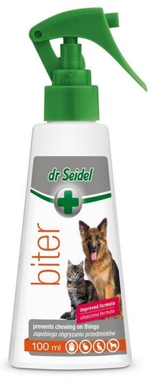 Dr Seidel Biter - Płyn przeciw obgryzaniu przedmiotów przez zwierzęta - spray 100ml Dr Seidel Biter - Płyn przeciw obgryzaniu przedmiotów przez zwierzęta - spray 100ml