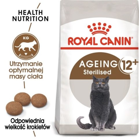 Royal Canin Ageing +12 Sterilised karma sucha dla kotów dojrzałych, sterylizowanych 4kg Royal Canin Ageing +12 Sterilised karma sucha dla kotów dojrzałych, sterylizowanych 4kg