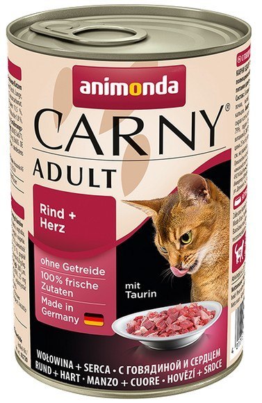Animonda Carny Adult Wołowina + Serca puszka 400g Animonda Carny Adult Wołowina + Serca puszka 400g