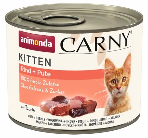 Animonda Carny Kitten Wołowina + Indyk puszka 200g Animonda Carny Kitten Wołowina + Indyk puszka 200g