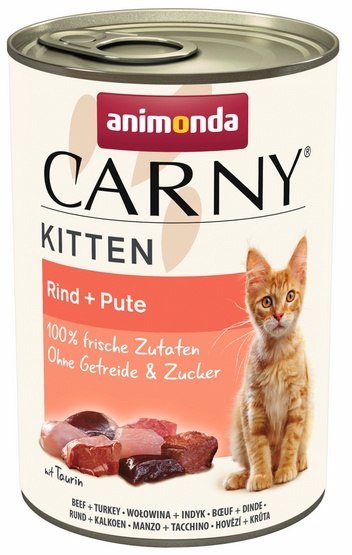 Animonda Carny Kitten Wołowina + Indyk puszka 400g Animonda Carny Kitten Wołowina + Indyk puszka 400g