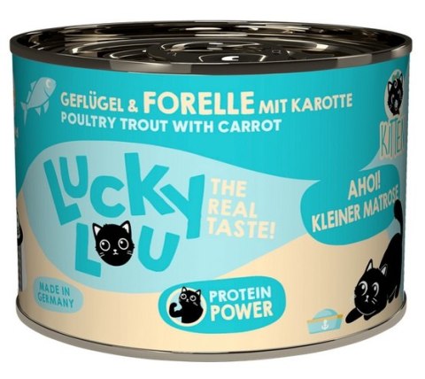 Lucky Lou Lifestage Kitten Drób i pstrąg puszka 200g Lucky Lou Lifestage Kitten Drób i pstrąg puszka 200g