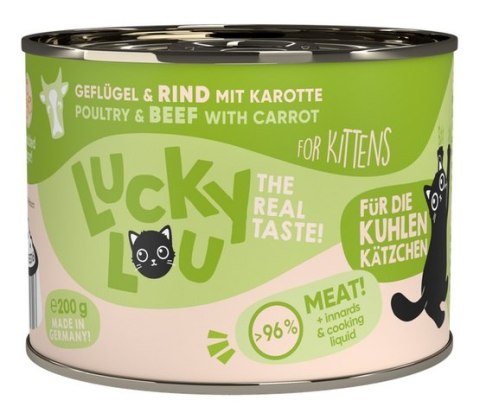Lucky Lou Lifestage Kitten Drób i wołowina puszka 200g Lucky Lou Lifestage Kitten Drób i wołowina puszka 200g
