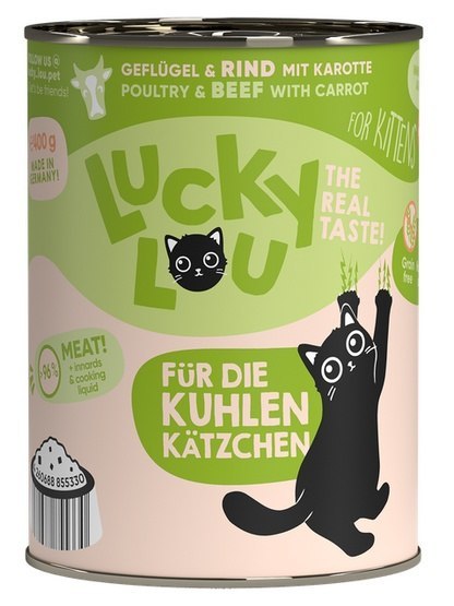 Lucky Lou Lifestage Kitten Drób i wołowina puszka 400g Lucky Lou Lifestage Kitten Drób i wołowina puszka 400g