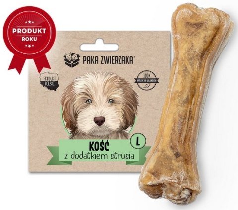 Paka Zwierzaka Kość z dodatkiem strusia L 13,5cm Paka Zwierzaka Kość z dodatkiem strusia L 13,5cm
