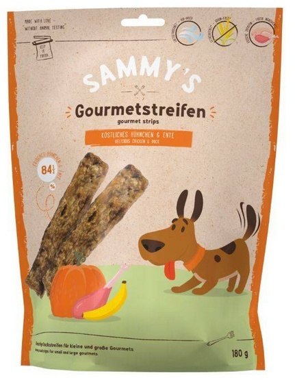 Sammy's Gourmet Strips Chicken & Duck 180g Sammy's Gourmet Strips Chicken & Duck 180g