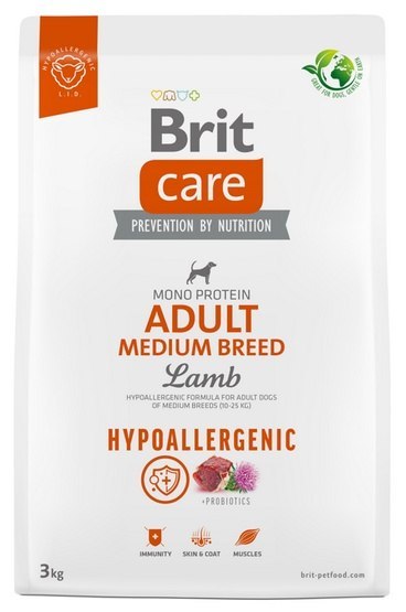 Brit Care Hypoallergenic Adult Medium Lamb 3kg Brit Care Hypoallergenic Adult Medium Lamb 3kg