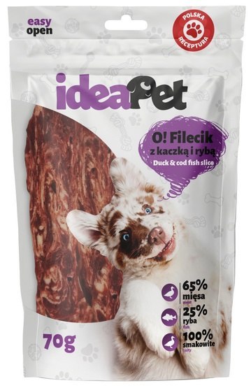 IdeaPet O! Fileciki z kaczką i rybą 70g IdeaPet O! Fileciki z kaczką i rybą 70g