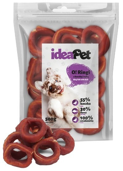 IdeaPet Ringi z kaczką i rybą 500g IdeaPet Ringi z kaczką i rybą 500g