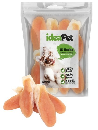 IdeaPet Uszka królicze z kaczką 500g IdeaPet Uszka królicze z kaczką 500g