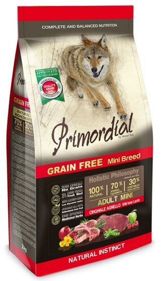 Primordial Dog Grain Free Mini Adult Wild Boar & Lamb 2kg Primordial Dog Grain Free Mini Adult Wild Boar & Lamb 2kg