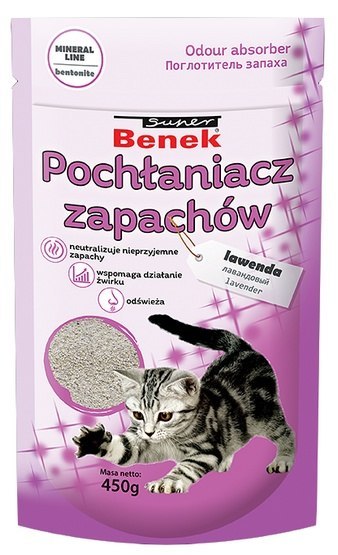 Super Benek Pochłaniacz zapachów lawenda - worek 0,45kg Super Benek Pochłaniacz zapachów lawenda - worek 0,45kg