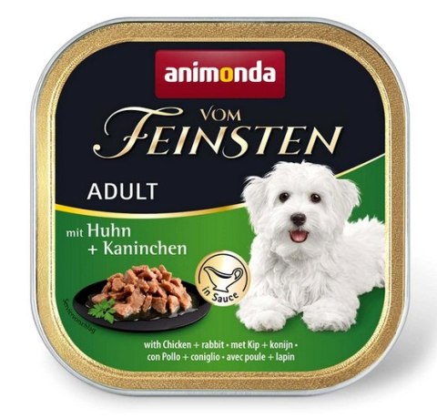 Animonda vom Feinsten Dog Adult Kurczak i Królik w sosie tacka 150g Animonda vom Feinsten Dog Adult Kurczak i Królik w sosie tacka 150g