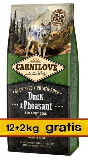 Carnilove Dog Duck & Pheasant Adult - kaczka i bażant 14kg (12+2kg gratis) Carnilove Dog Duck & Pheasant Adult - kaczka i bażant 14kg (12+2kg gratis)