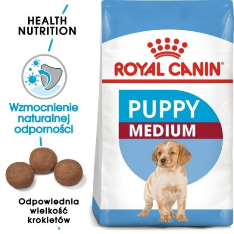 Royal Canin Medium Puppy karma sucha dla szczeniąt, od 2 do 12 miesiąca, ras średnich 4kg Royal Canin Medium Puppy karma sucha dla szczeniąt, od 2 do 12 miesiąca, ras średnich 4kg