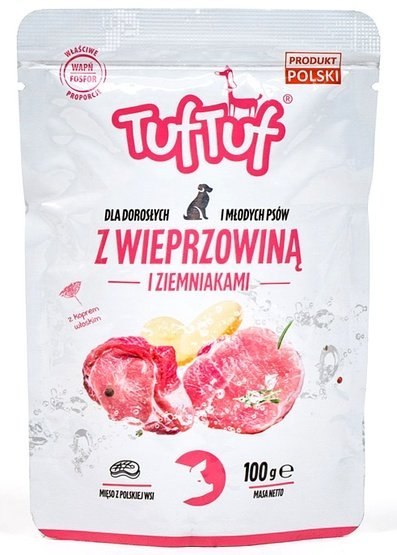 TUF TUF Wieprzowina z ziemniakami dla psa saszetka 100g TUF TUF Wieprzowina z ziemniakami dla psa saszetka 100g