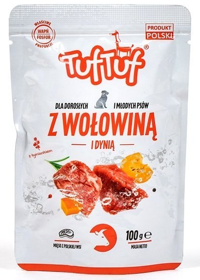 TUF TUF Wołowina z dynią i ziemniakami dla psa saszetka 100g TUF TUF Wołowina z dynią i ziemniakami dla psa saszetka 100g