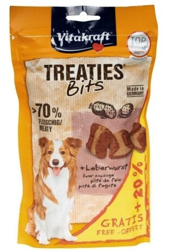 Vitakraft Dog Treaties Bits - Smaczne Kawałki - wątroba 144g (20% gratis) Vitakraft Dog Treaties Bits - Smaczne Kawałki - wątroba 144g (20% gratis)