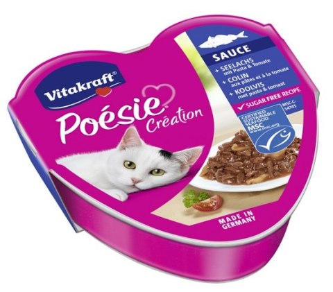 Vitakraft Poesie sos dorsz z makaronem w sosie pomidorowym tacka 85g Vitakraft Poesie sos dorsz z makaronem w sosie pomidorowym tacka 85g