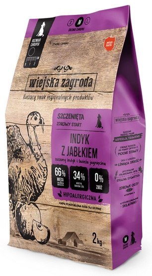 Wiejska Zagroda Indyk z jabłkiem Puppy 2kg Wiejska Zagroda Indyk z jabłkiem Puppy 2kg