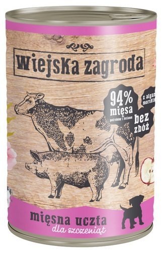 Wiejska Zagroda Mięsna uczta Puppy puszka 400g Wiejska Zagroda Mięsna uczta Puppy puszka 400g