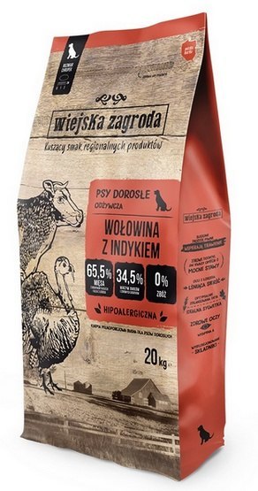 Wiejska Zagroda Wołowina z indykiem L 20kg Wiejska Zagroda Wołowina z indykiem L 20kg