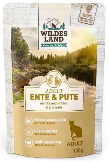 Wildes Land Cat Classic Adult Ente & Pute saszetka 100g Wildes Land Cat Classic Adult Ente & Pute saszetka 100g