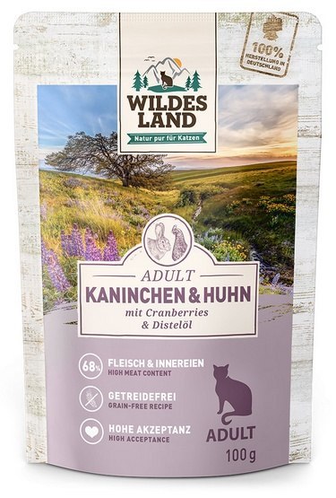 Wildes Land Cat Classic Adult Kaninchen & Huhn saszetka 100g Wildes Land Cat Classic Adult Kaninchen & Huhn saszetka 100g