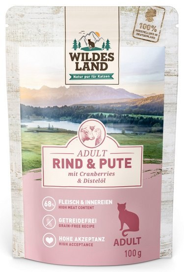 Wildes Land Cat Classic Adult Rind & Pute saszetka 100g Wildes Land Cat Classic Adult Rind & Pute saszetka 100g