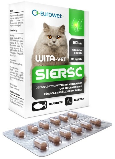 Wita-Vet Kot Sierść 60tabl. Wita-Vet Kot Sierść 60tabl.