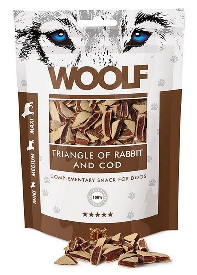 Woolf Rabbit & COD Triangle 100g Woolf Rabbit & COD Triangle 100g