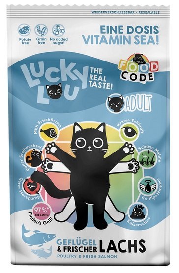 Lucky Lou Food Code Lifestage Adult Drób & Łosoś 750g Lucky Lou Food Code Lifestage Adult Drób & Łosoś 750g