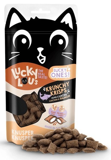 Lucky Lou Lucky Ones Krunchy Krisps Kurczak & Łosoś 60g Lucky Lou Lucky Ones Krunchy Krisps Kurczak & Łosoś 60g