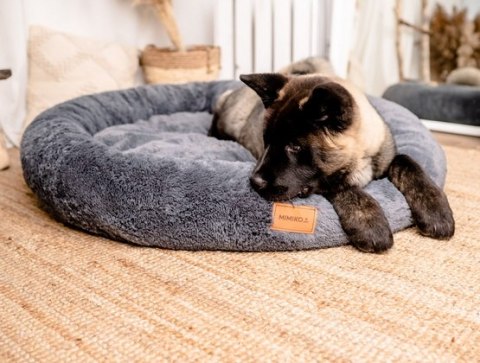MIMIKO Pets Legowisko Shaggy okrągłe XXL 100cm grafitowe MIMIKO Pets Legowisko Shaggy okrągłe XXL 100cm grafitowe