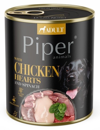 Piper Pies Serca kurczaka i szpinak puszka 800g Piper Pies Serca kurczaka i szpinak puszka 800g