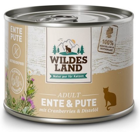 Wildes Land Cat Classic Adult Ente & Pute puszka 200g Wildes Land Cat Classic Adult Ente & Pute puszka 200g