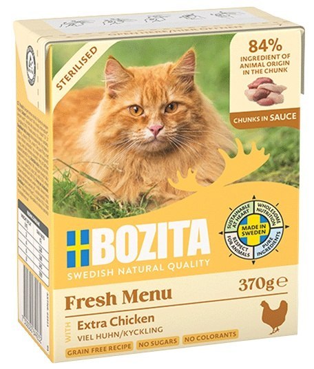 Bozita Sterilised z Extra Kurczakiem kawałki w sosie kartonik 370g Bozita Sterilised z Extra Kurczakiem kawałki w sosie kartonik 370g