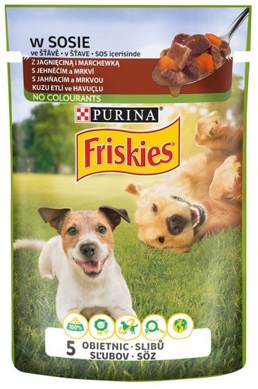 Friskies Dog Adult Jagnięcina i marchewka w sosie saszetka 85g Friskies Dog Adult Jagnięcina i marchewka w sosie saszetka 85g