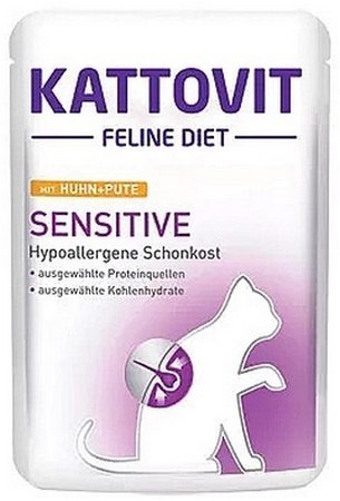 Kattovit Feline Diet Sensitive kurczak i indyk saszetka 85g Kattovit Feline Diet Sensitive kurczak i indyk saszetka 85g
